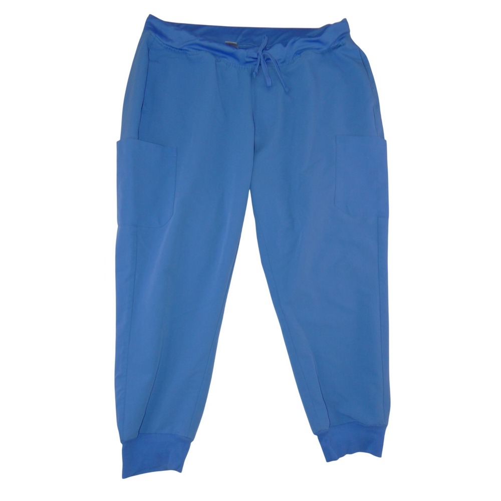 Mandala Blue Scrub Jogger Pants Womens XL Cargo Pocket Medical Nursing Workwear